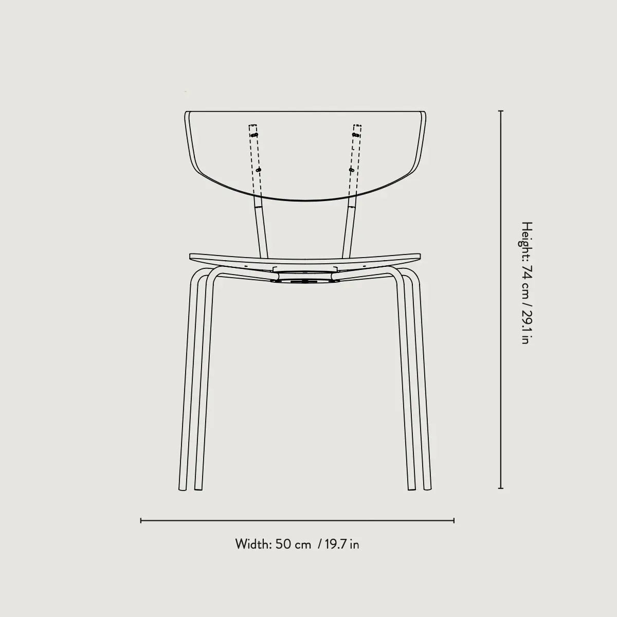 HERMAN DINING CHAIR - STEEL FRAME /Black